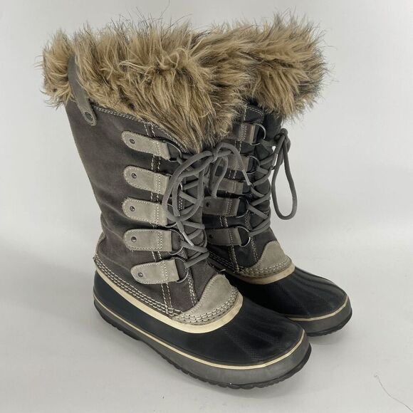 Sorel Joan of Arctic Tan Brown Faux Fur Tall Winter Snow Boot Womens 10 - Picture 9 of 9
